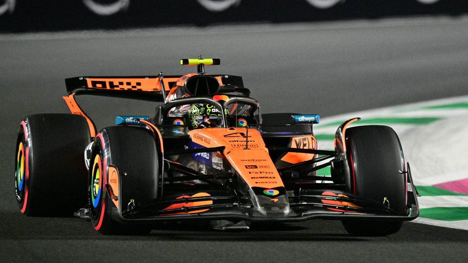 Saudi Arabian GP: Lando Norris fastest from Oscar Piastri and Max Verstappen after Yuki Tsunoda crashes his Red Bull