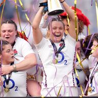 England celebrated a fourth consecutive Grand Slam success and seventh Six Nations title in a row
