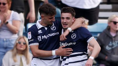 Camiel Neghli of Millwall celebrates scoring his team's first goal