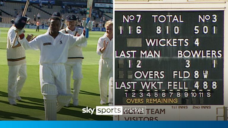 struck the highest score ever made in first-class cricket for Warwickshire against Durham at Edgbaston.