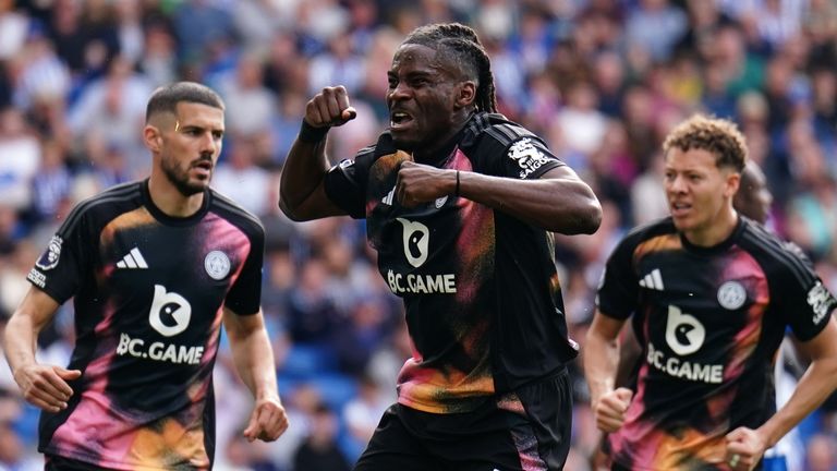 Leicester City's Caleb Okoli celebrates after making it 2-2