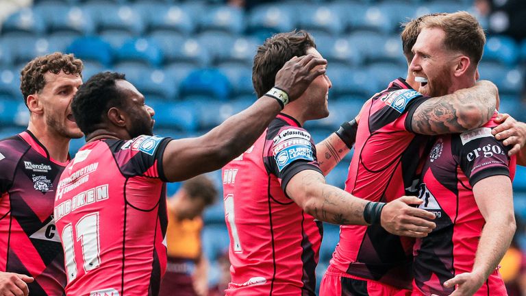Castleford Tigers did plenty of celebrating as they racked up the tries against Huddersfield Giants