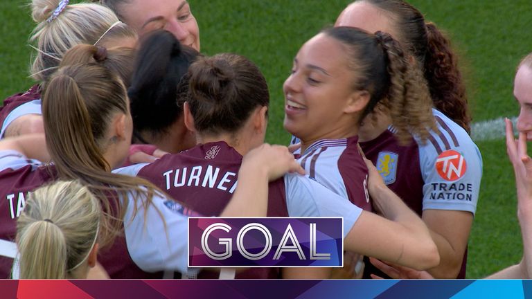 Manuela Zinsberger and Katie McCabe have a mix-up of communication as Aston Villa's Chasity Grant pounces on a loose ball to give the home side a 3-0 lead.