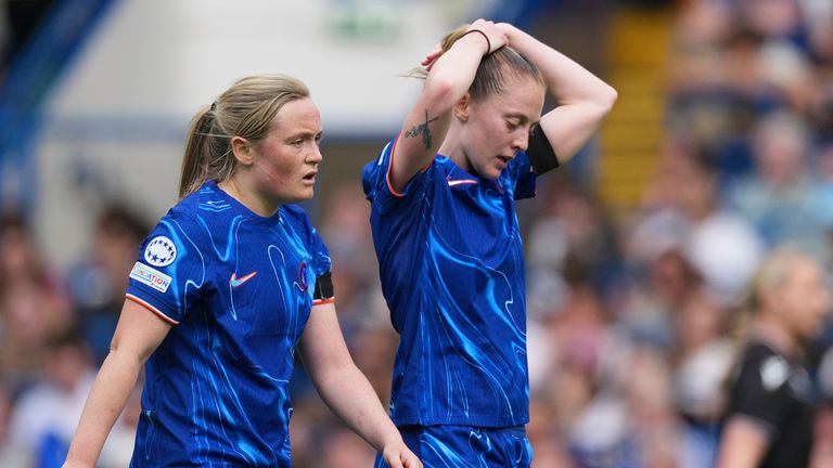 Chelsea's Erin Cuthbert and Keira Walsh, the latter formerly of Barcelona, could not believe their eyes