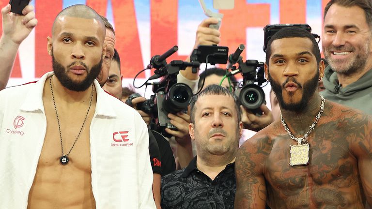 Chris Eubank and Conor Benn at the final face off. Picture By Mark Robinson Matchroom Boxing