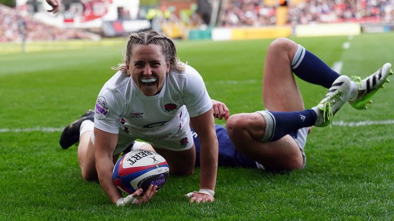 Claudia MacDonald streaked over to secure England the bonus point inside half an hour