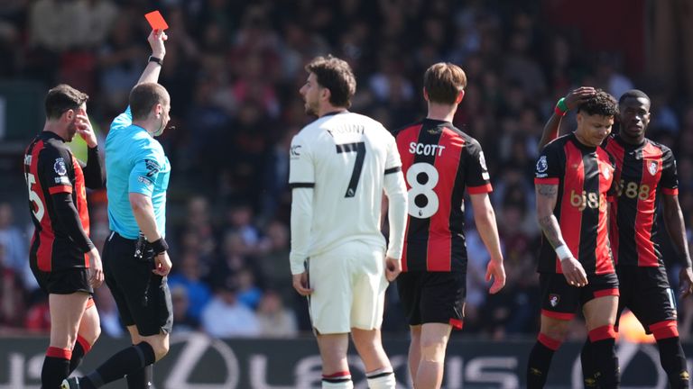 Evanlison was shown a red card after a VAR review