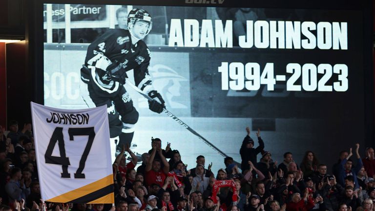 Nottingham Forest fans at the City Ground pay tribute to Adam Johnson
