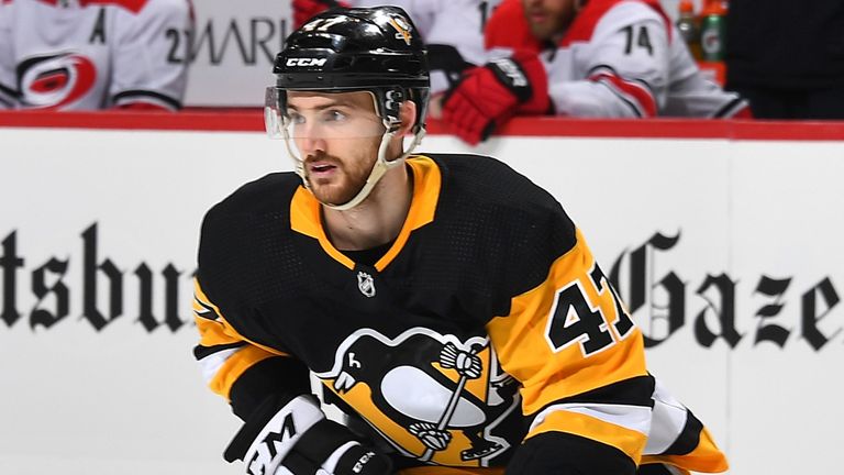 Adam Johnson in action for the NHL's Pittsburgh Penguins