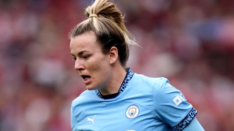 Lauren hemp from Manchester City during the Barclay Women's Super League game at the Emirates Stadium in London. Image date: Sunday September 22, 2024.