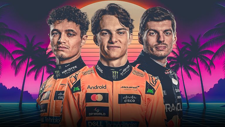 The top three in the Drivers' Championship heading into the 2025 Miami GP