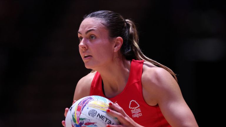 Nottingham Forest netball's vice-captain Tash Pavelin plays in at goal defence, goal keeper and wing defence