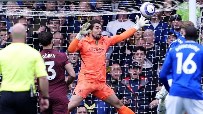 Stefan Ortega saves a shot from Jarrad Branthwaite
