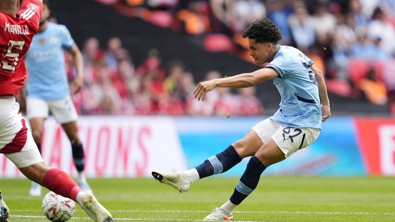 Ricon Lewis scored inside two minutes as Man City took an early lead against Nottingham Forest
