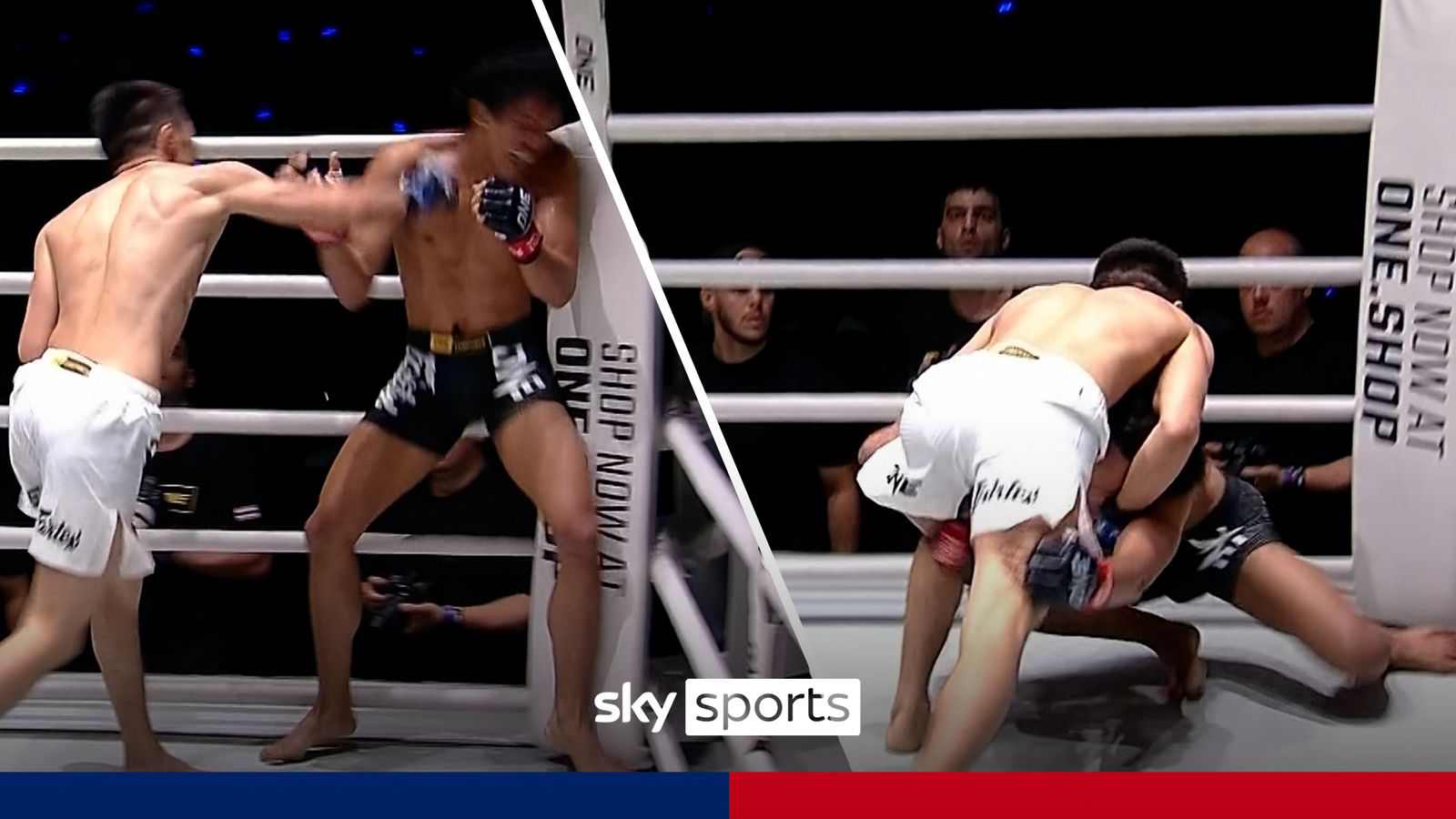 ONE fighter hangs onto opponent during BRUTAL first-round stoppage