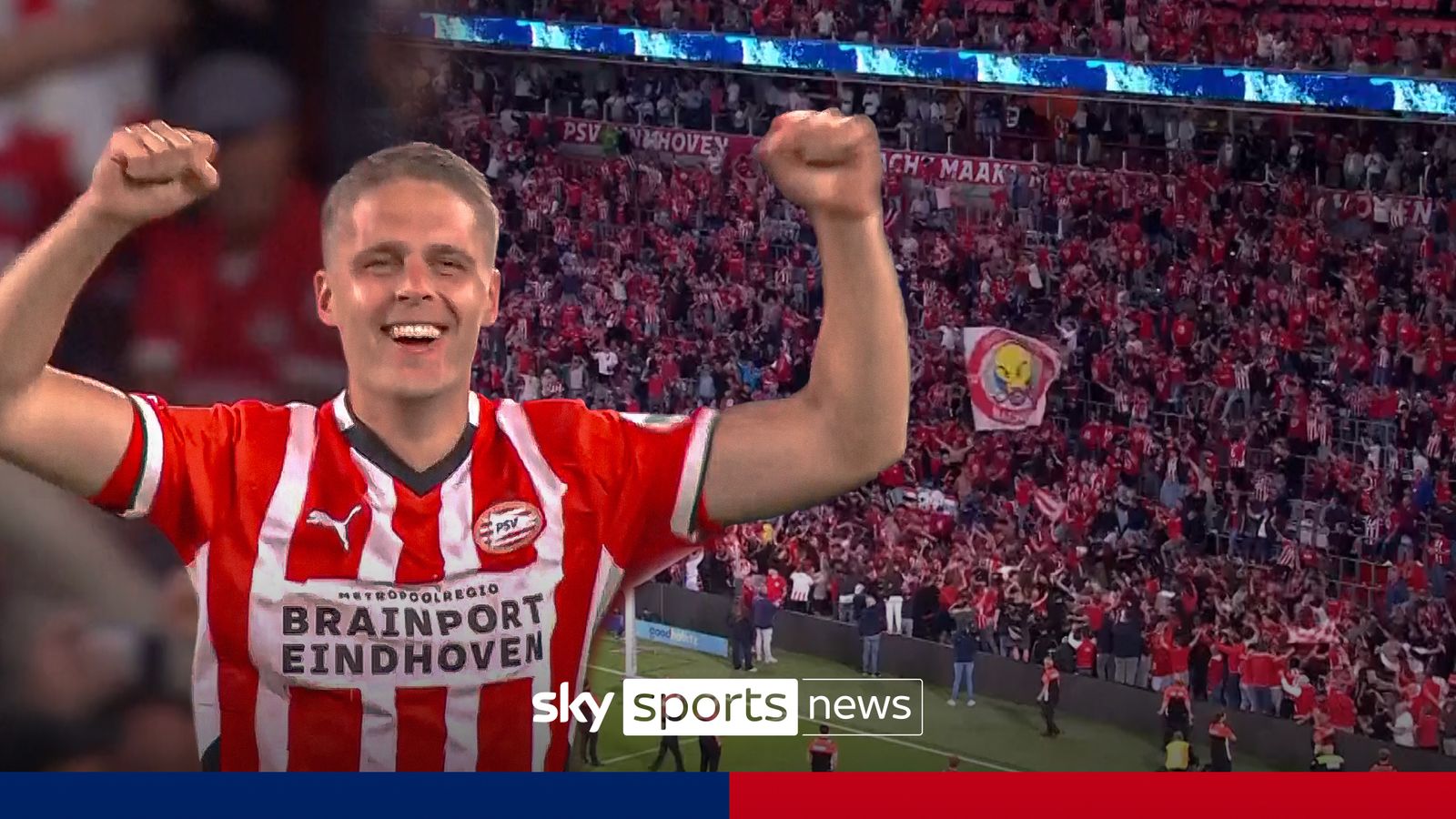 Incredible moment PSV fans find out they go top after Ajax blow lead!