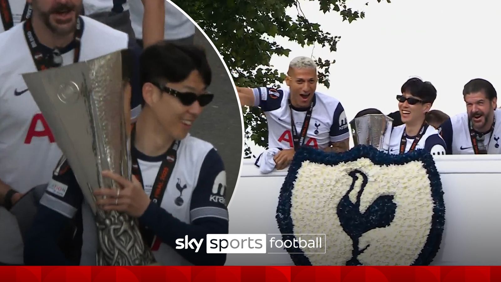 Tottenham players arrive for open-top Europa League trophy parade! - Sky Sports