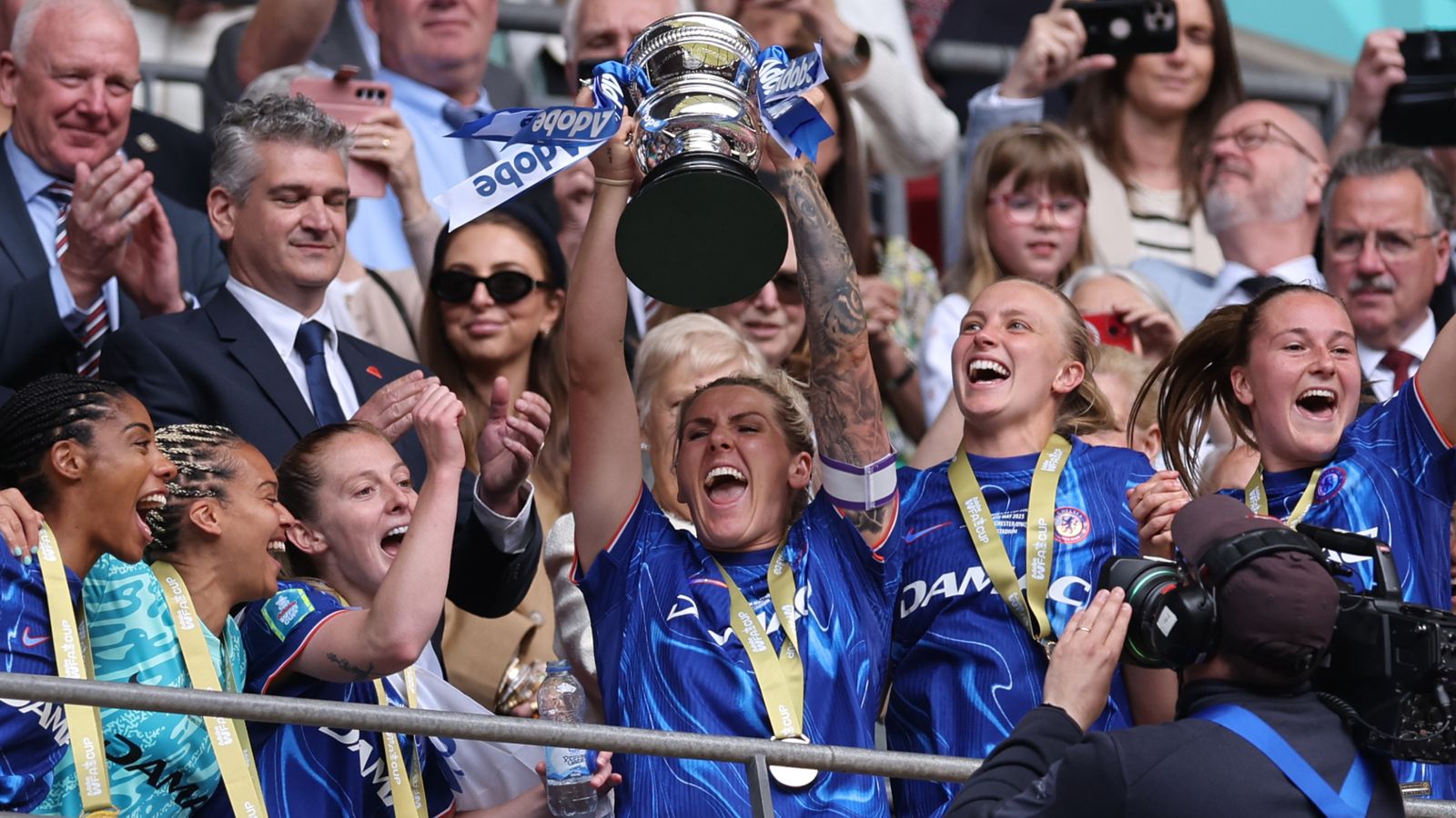 Chelsea Women 3-0 Man Utd Women: Blues clinch unbeaten domestic treble with Women's FA Cup final win as Sandy Baltimore scores twice