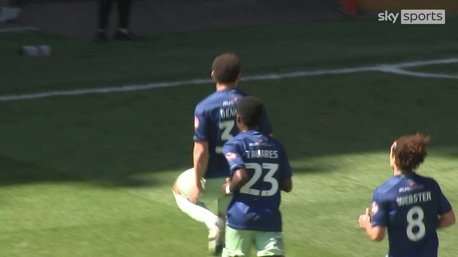 Mason Bennett fires Burton ahead from the spot against Charlton