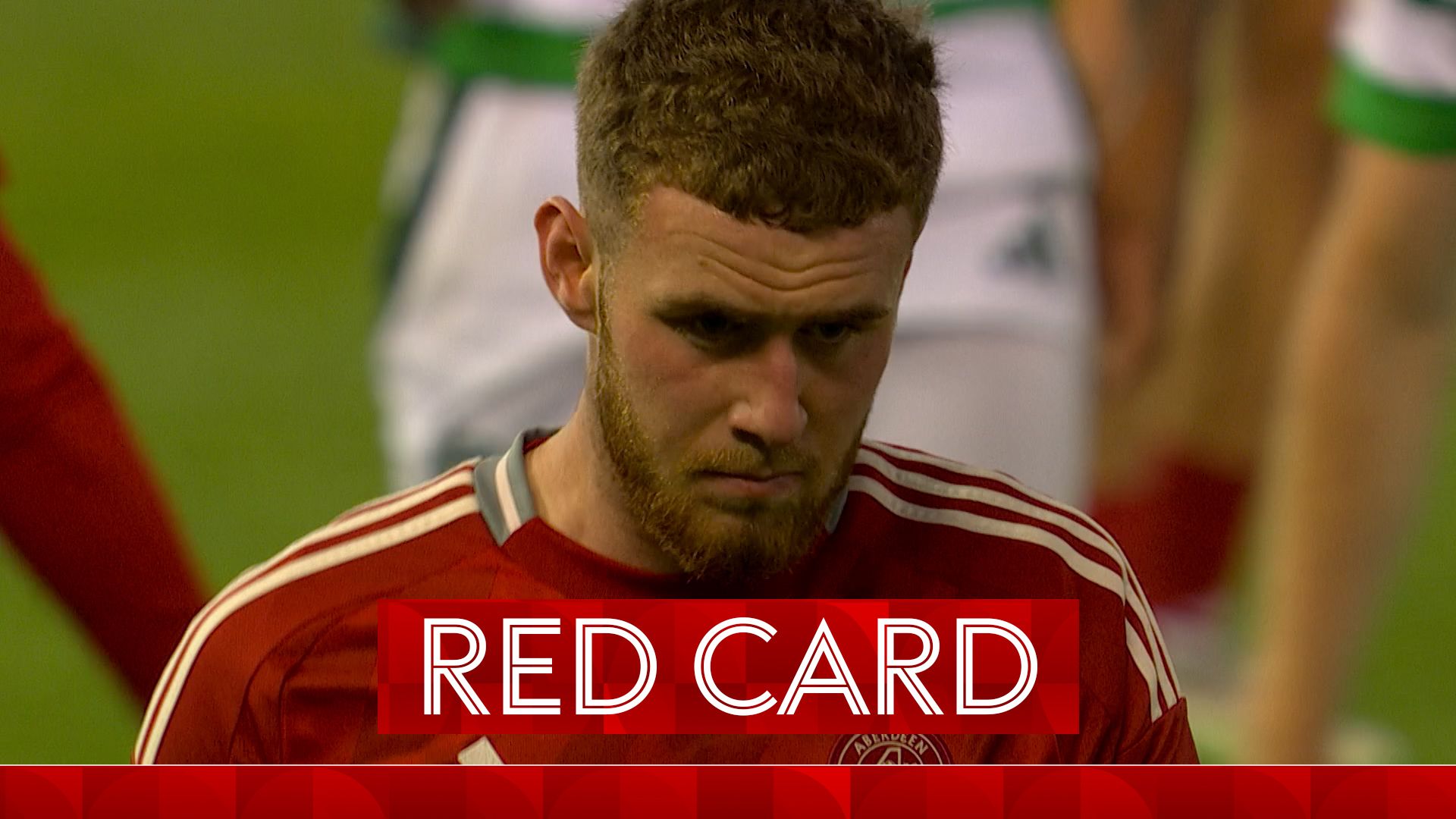 Spurs' Aberdeen loanee Dorrington is shown a red card!