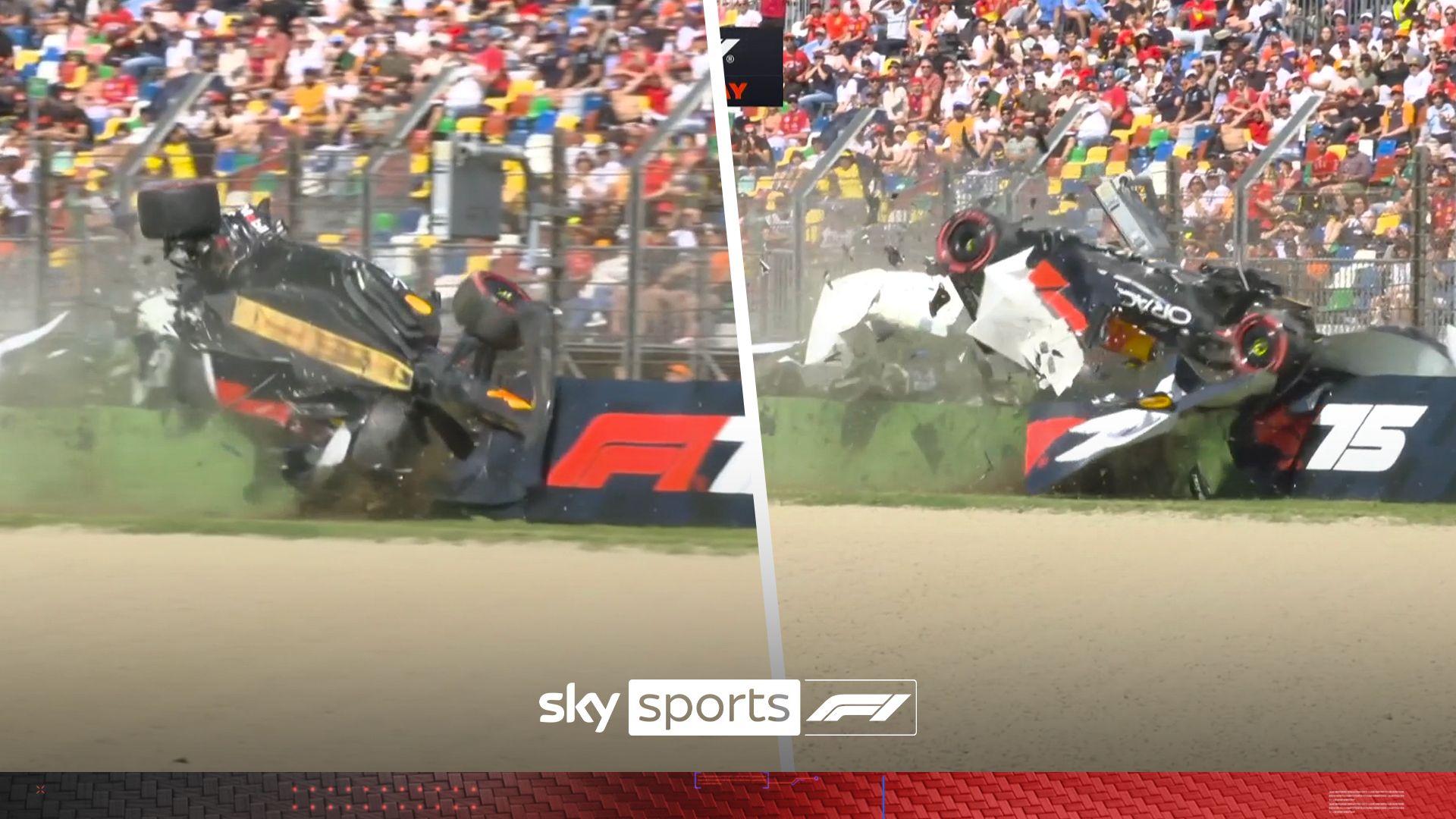 Tsunoda walks away from horror crash as Red Bull car flips over