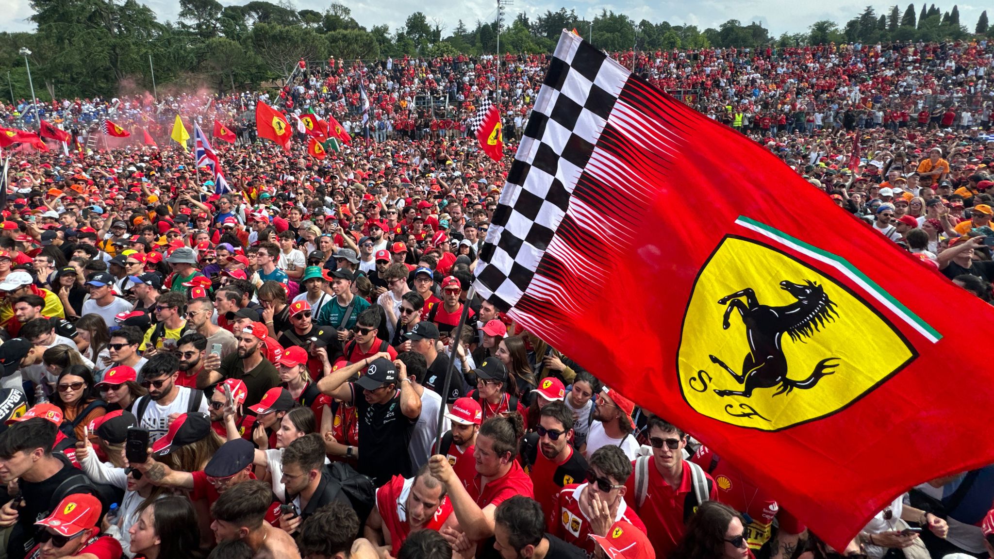 Ferrari Supporters Ferrari under pressure as Lewis Hamilton prepares for home debut at ...