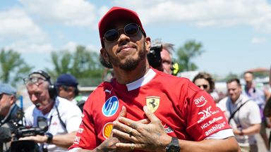 Lewis Hamilton acknowledges the Tifosi at Imola