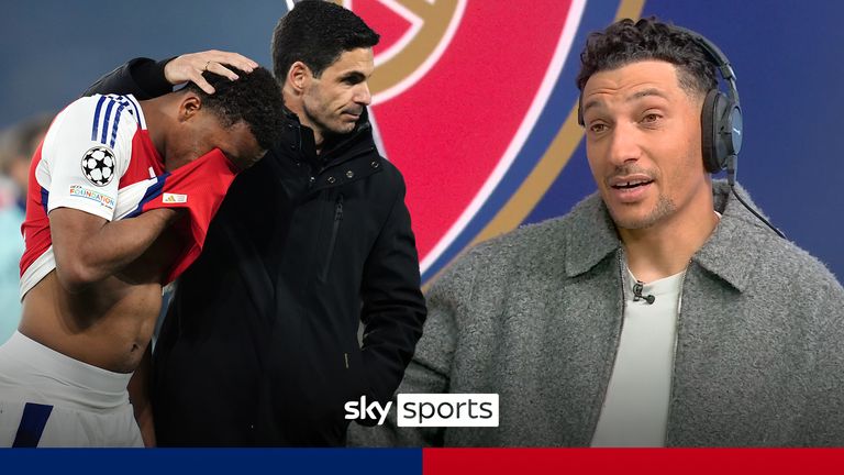 Jay Bothroyd gives his reaction when Arsenal gets out of the Champions League after losing 3-1 on the aggregates against PSG. 