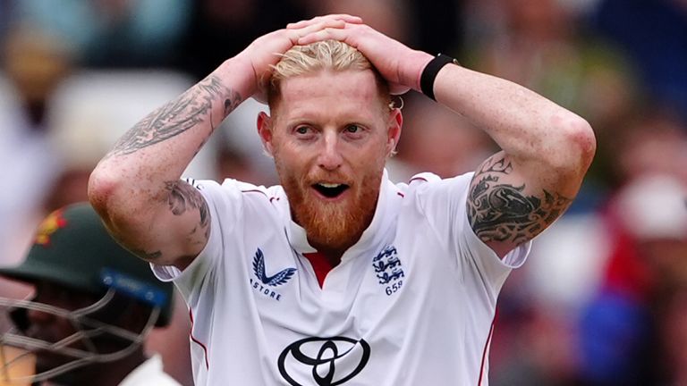 Ben Stokes is stunned by Harry Brook's one-handed slip catch (PA Images)