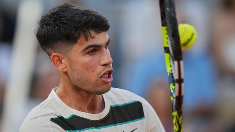 Spain`s Carlos Alcaraz, French Open tennis
