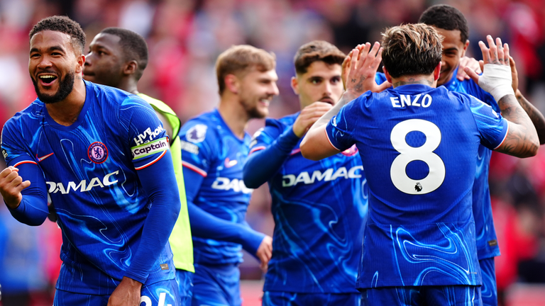 Chelsea celebrate after securing Champions League football next season