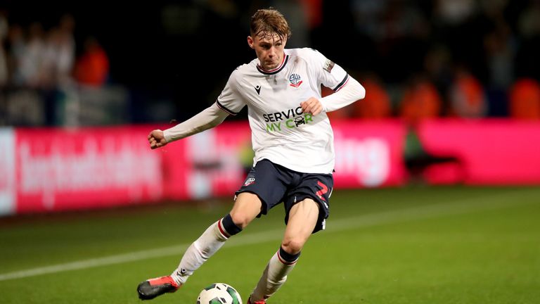 Conor Bradley on loan at Bolton Wanderers 