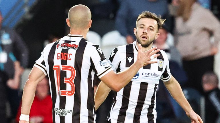 Conor McMenamin (R) celebrates after scoring to make it 2-2 
