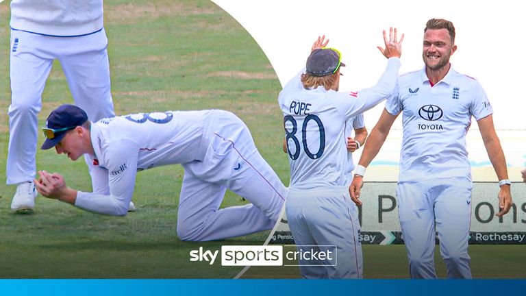 sam cook takes his first wicket england test 