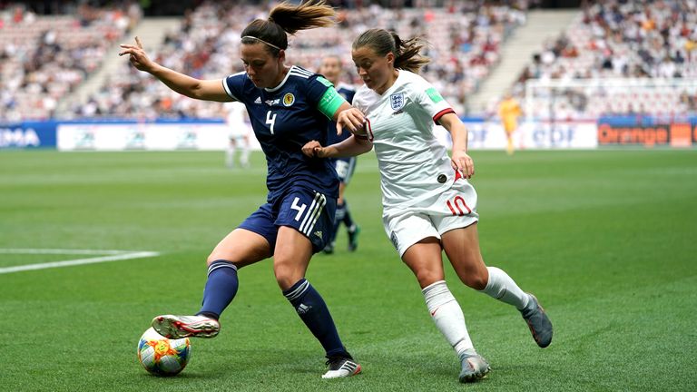 Corsie (left) captained Scotland during the 2019 World Cup in France