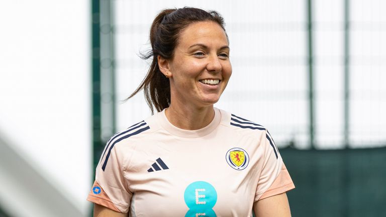 EDINBURGH, SCOTLAND - MAY 27: Rachel Corsie during a Scotland Women's National Team training session at the Oriam, on May 27, 2025, in Edinburgh, Scotland. (Photo by Ewan Bootman / SNS Group)