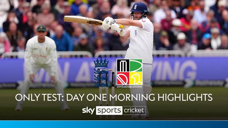 Highlights of the morning session of day one of the one-off Test between England and Zimbabwe.