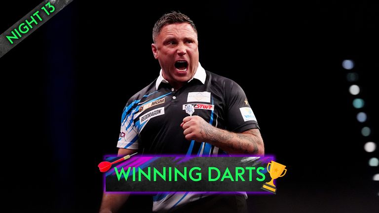 Gerwyn Price winning darts