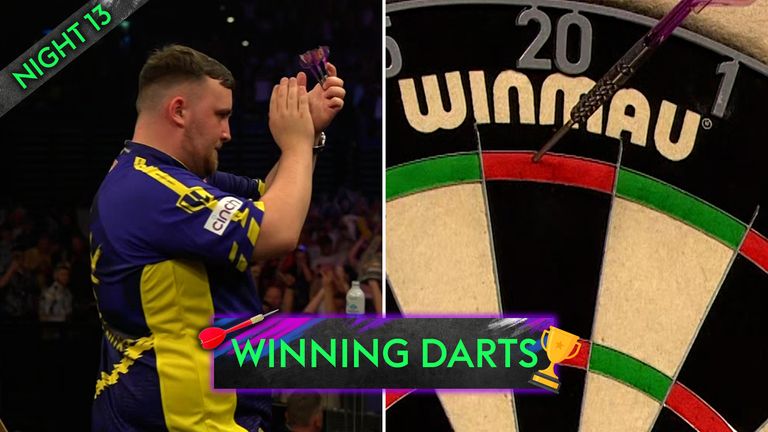 Luke Littler winning darts