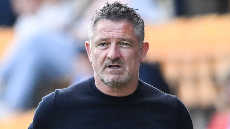 PERTH, SCOTLAND - MAY 18: Dundee manager Tony Docherty during a William Hill Premiership match between St Johnstone and Dundee at McDiarmid Park, on May 18, 2025, in Perth, Scotland. (Photo by Paul Devlin / SNS Group)