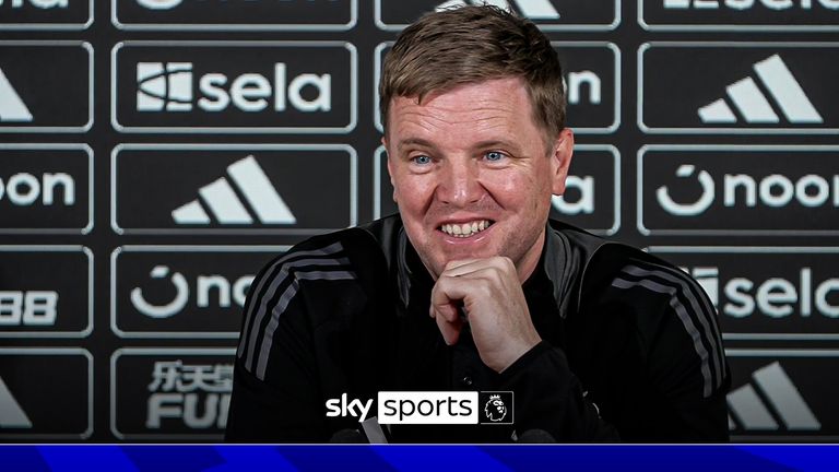 Eddie Howe at a Newcastle press conference