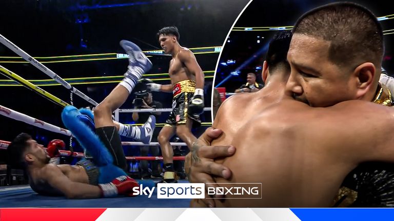 Emiliano Vargas embraced his father, Fernando Vargas