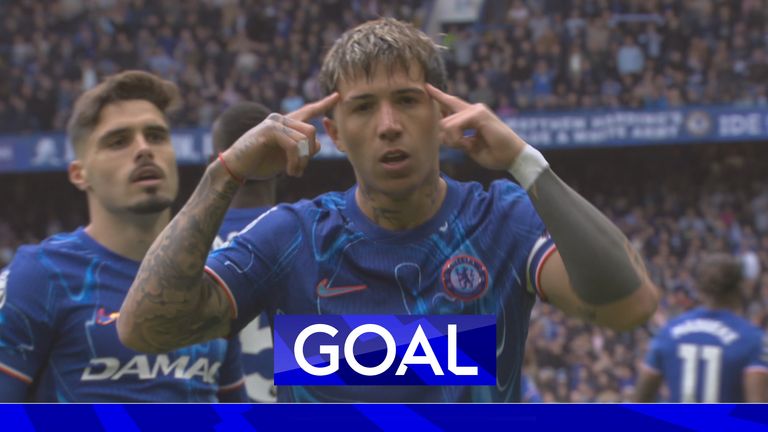 Enzo scores for Chelsea against Liverpool