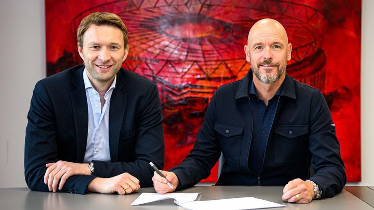 Erik ten Hag has signed a three-year deal to become Bayer Leverkusen head coach