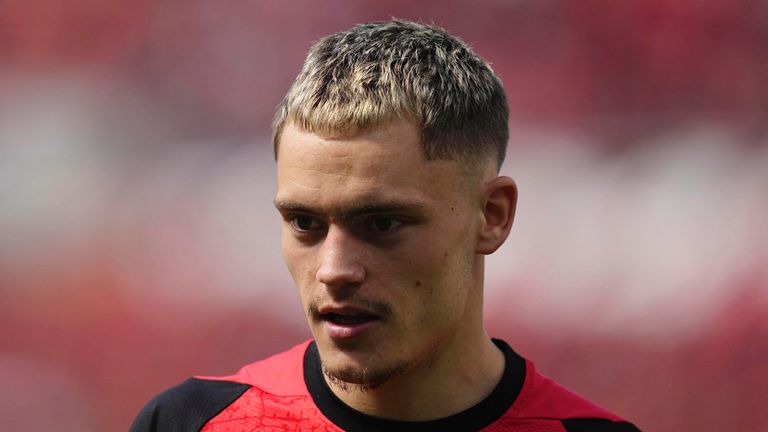 May 11 2025: /Florian Wirtz of Bayer 04 Leverkusen looks on during a 1. Bundesliga game, Bayer 04 Leverkusen vs Borussia Dortmund, at Bay Arena, Leverkusen, Germany. Ulrik Pedersen/CSM (Credit Image: .. Ulrik Pedersen/Cal Sport Media) (Cal Sport Media via AP Images)