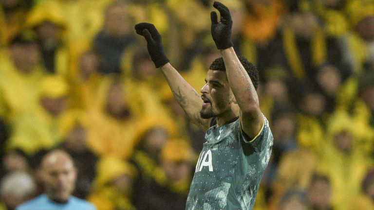 Dominic Solanke celebrates after scoring against Bodo/Glimt