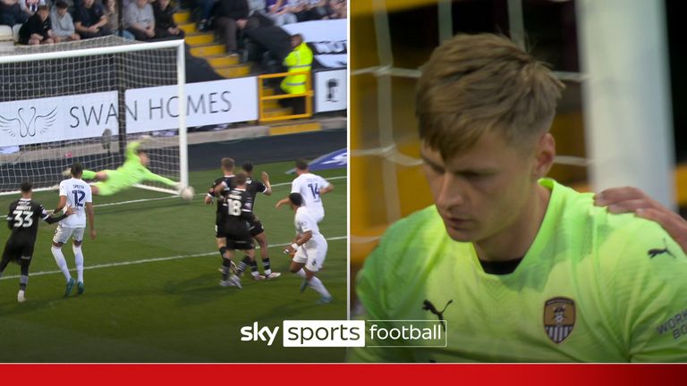 Alex Bass Notts County vs AFC Wimbledone