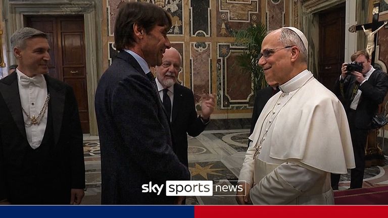 Napoli head coach Antonio Conte meets Pope Leo XIV