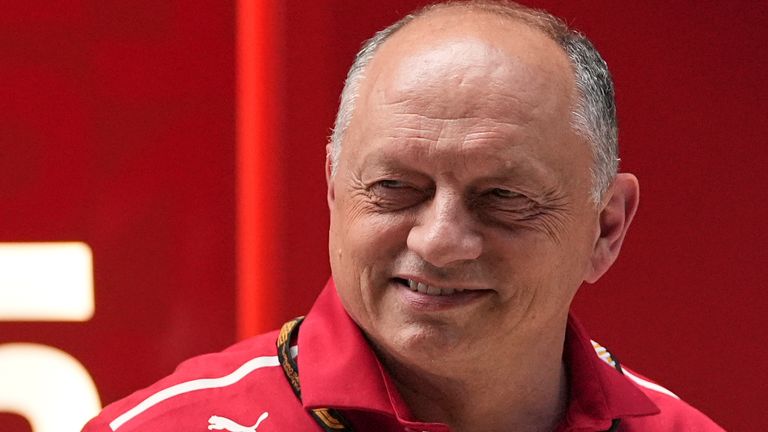 Ferrari's main Frederic Vasseur Formula Grand Prix Auto Race, May 1, 2025, in the gardens of Miamo, the FLAGO'S Formula Grand Prix Auto Race. (AP Photo / Rebecca Blackwell)