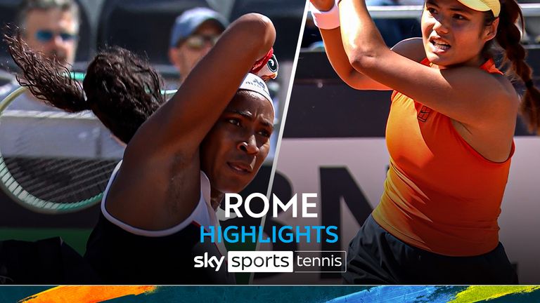 Emma Raducanu against Coco Gauff in Rome